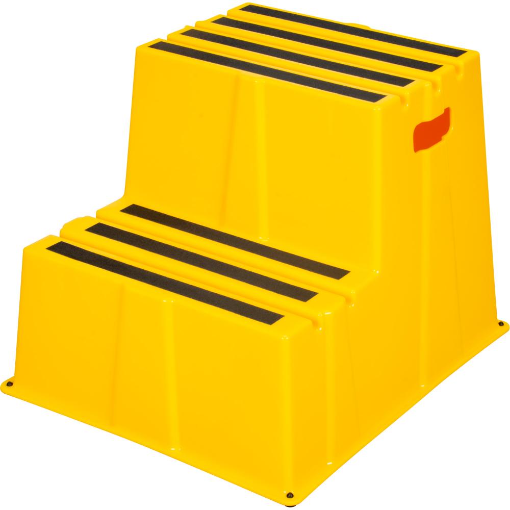 INDUSTRIAL STEP STOOL,2STEP,HDPE, 560 LBS. CAP