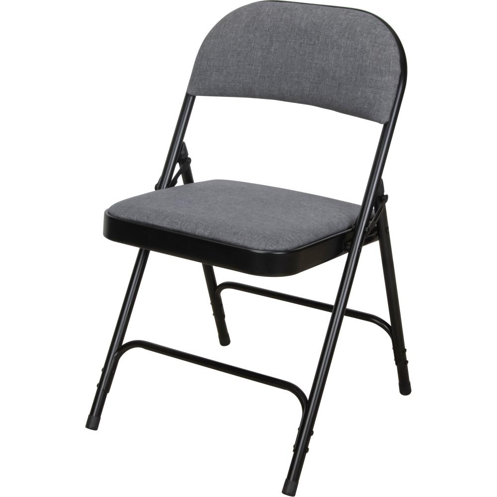 DELUXE FABRIC PADDED FOLDING CHAIR, GREY