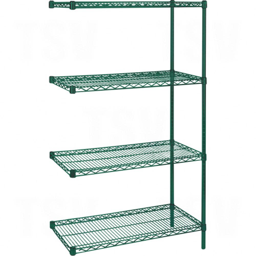 Heavy-Duty Green Epoxy Finish Wire Shelving