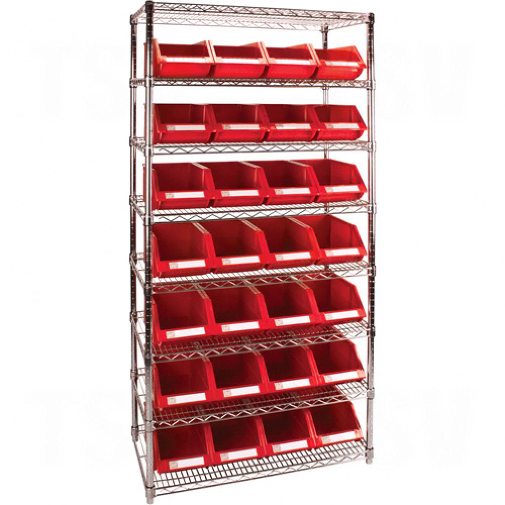 Heavy-Duty Wire Shelving Units with Storage Bins