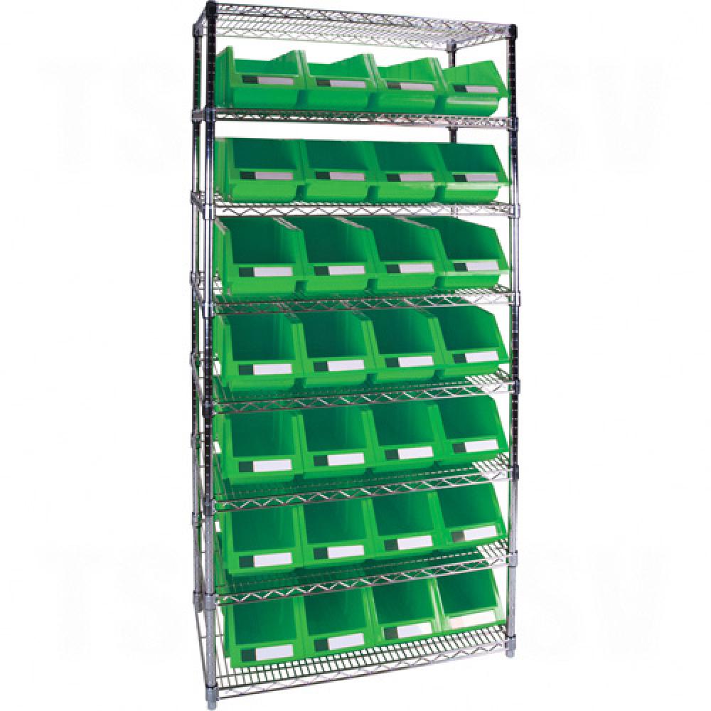 Heavy-Duty Wire Shelving Units with Storage Bins