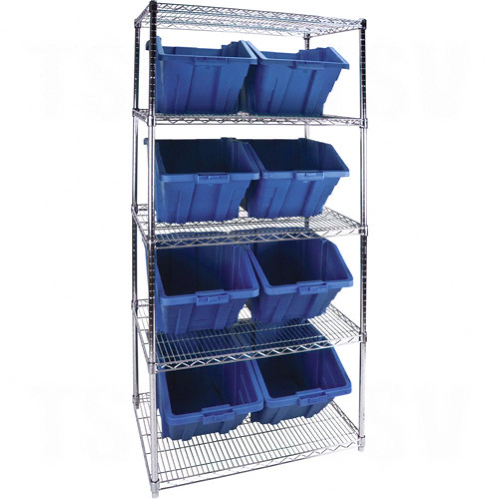 Heavy-Duty Wire Shelving Units with Storage Bins