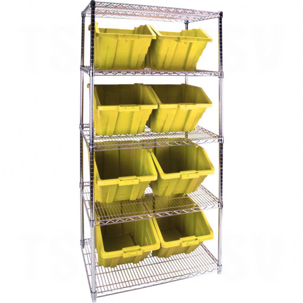 Heavy-Duty Wire Shelving Units with Storage Bins