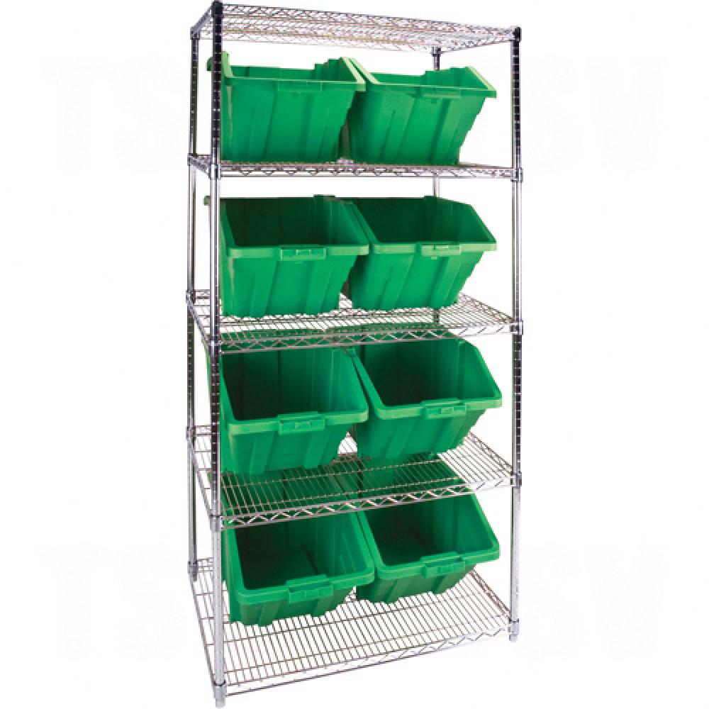 Heavy-Duty Wire Shelving Units with Storage Bins