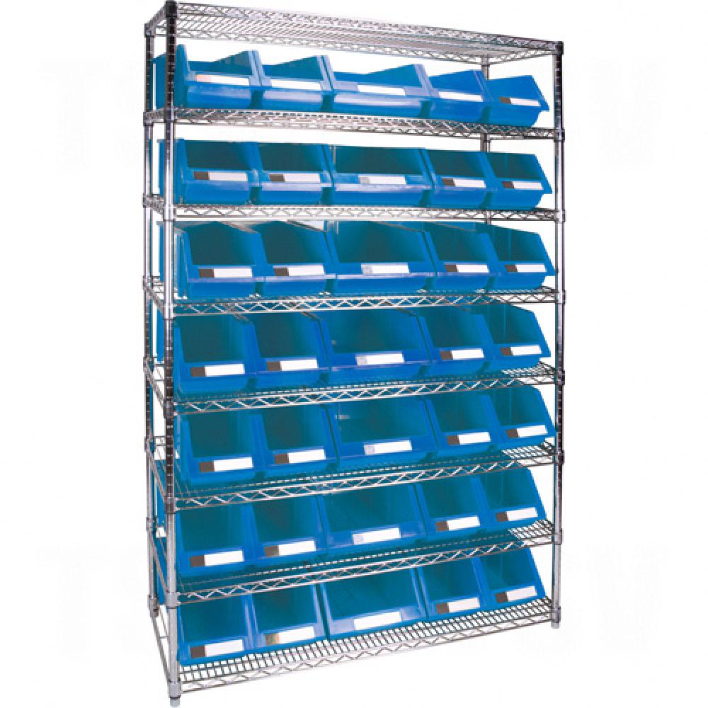 Heavy-Duty Wire Shelving Units with Storage Bins