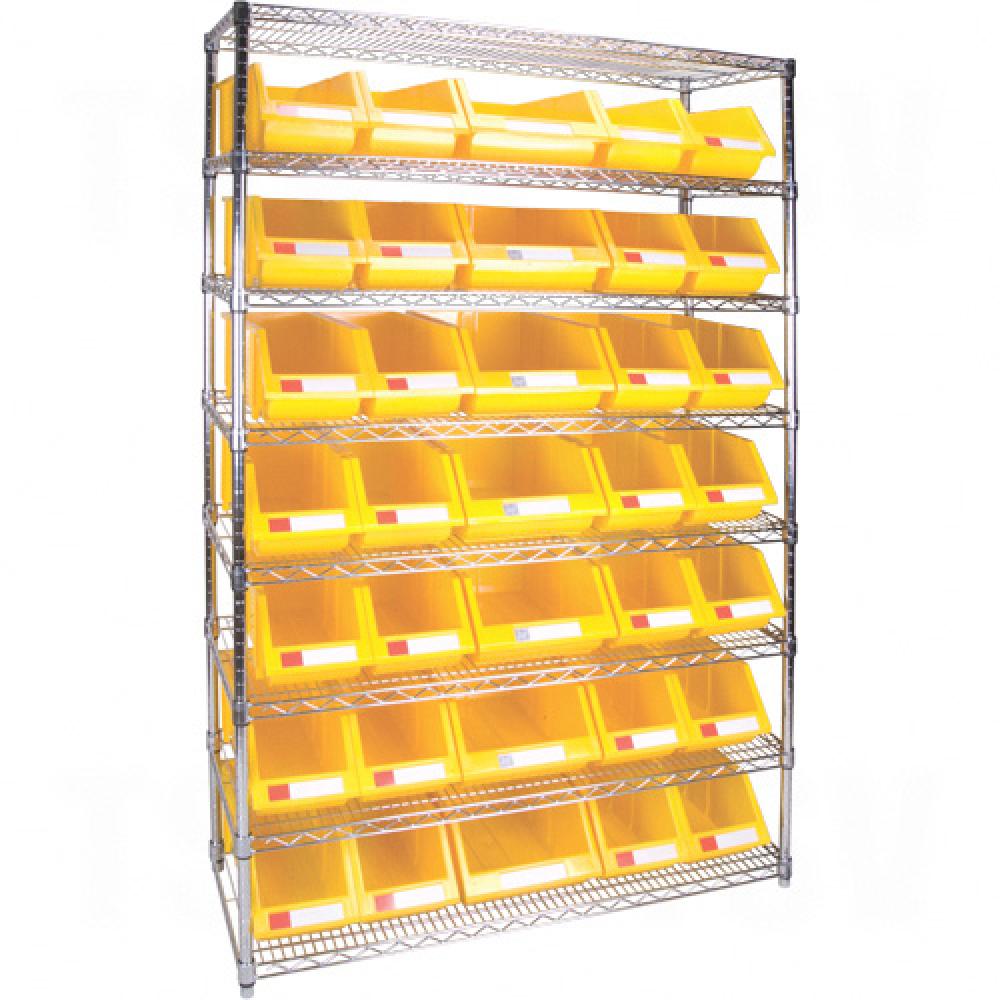 Heavy-Duty Wire Shelving Units with Storage Bins