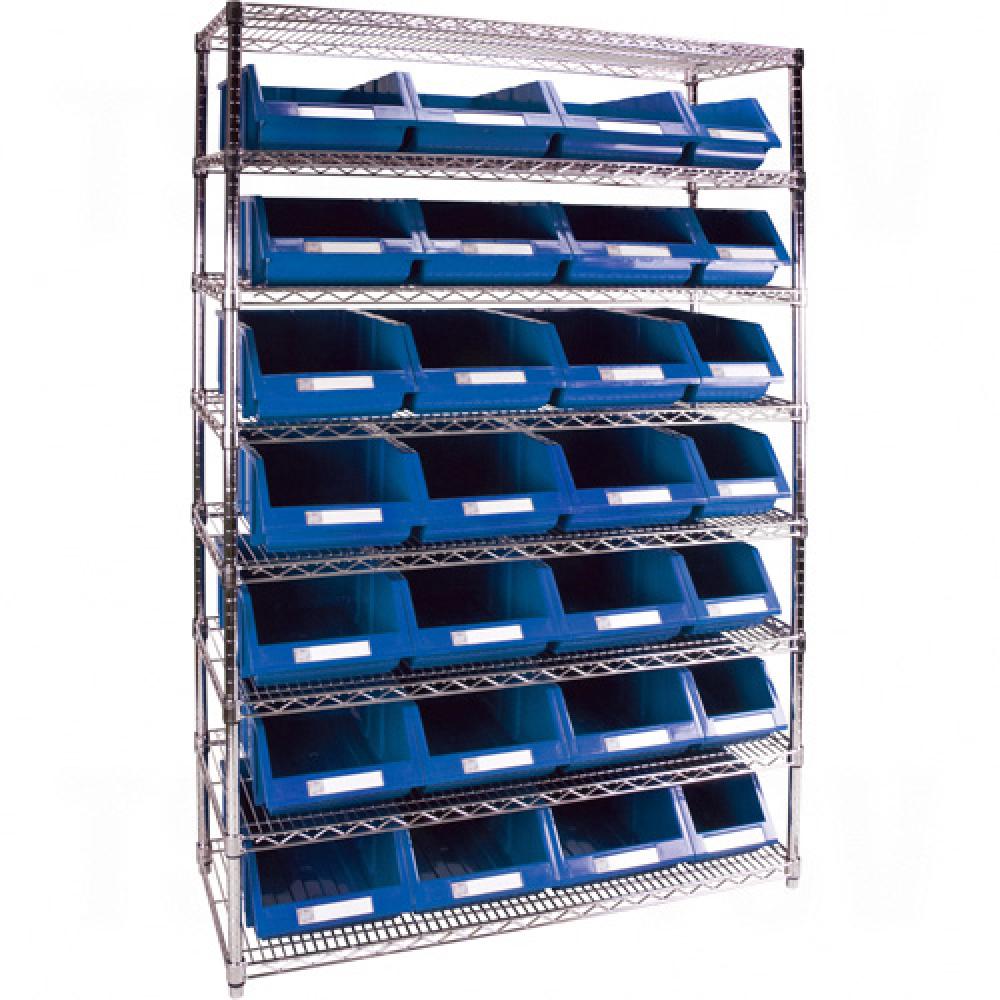 Heavy-Duty Wire Shelving Units with Storage Bins