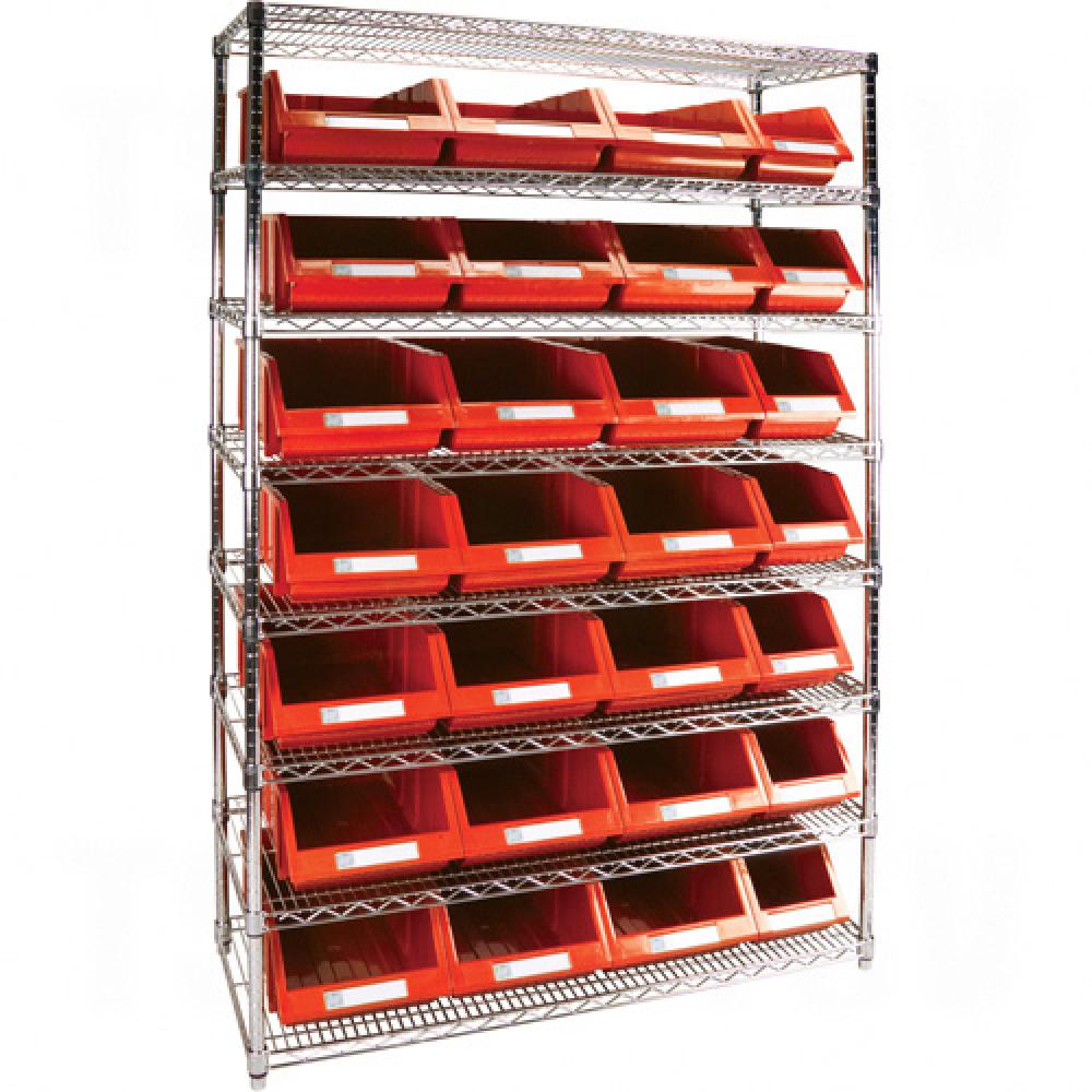 Heavy-Duty Wire Shelving Units with Storage Bins