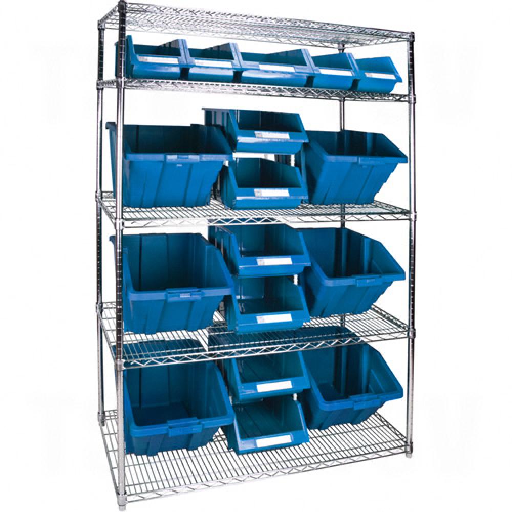 Heavy-Duty Wire Shelving Units with Storage Bins