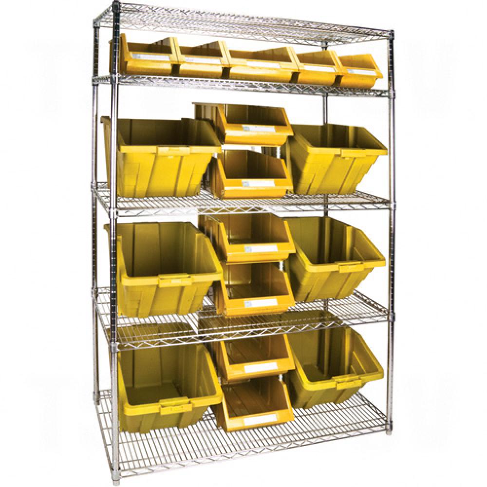 Heavy-Duty Wire Shelving Units with Storage Bins