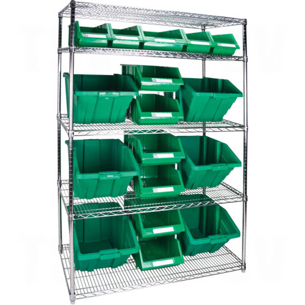 Heavy-Duty Wire Shelving Units with Storage Bins