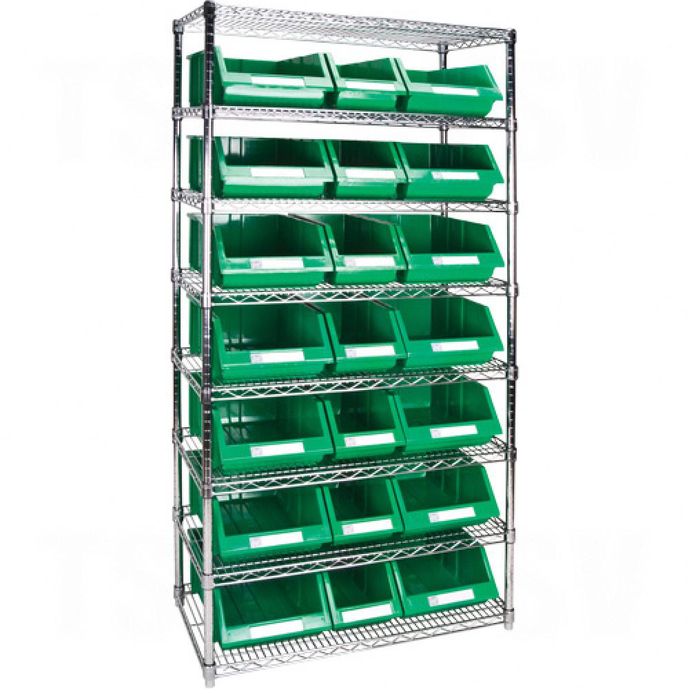 Heavy-Duty Wire Shelving Units with Storage Bins