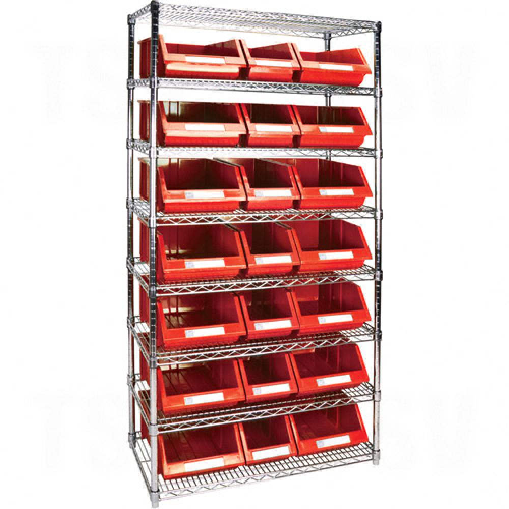 Heavy-Duty Wire Shelving Units with Storage Bins