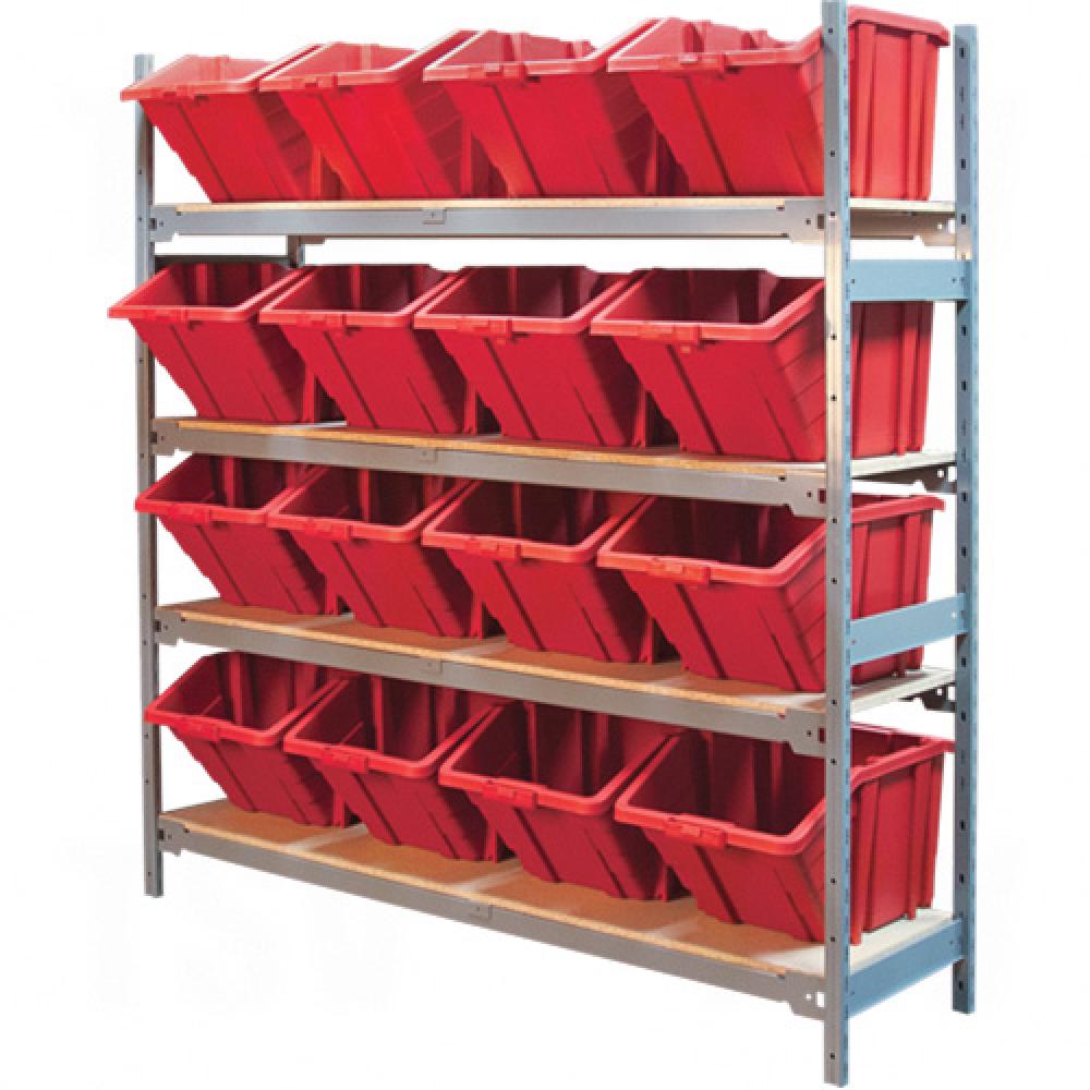 Wide Span Shelving with Jumbo Plastic Bins