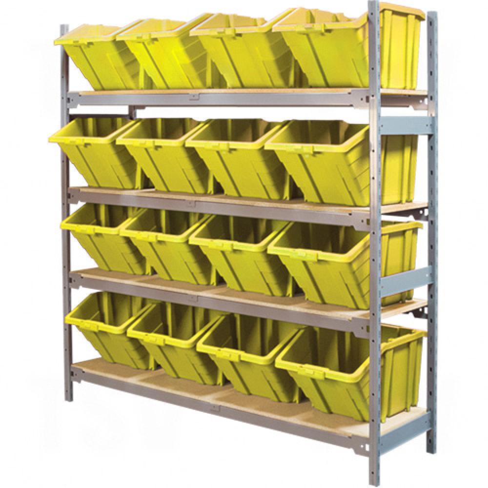 Wide Span Shelving with Jumbo Plastic Bins