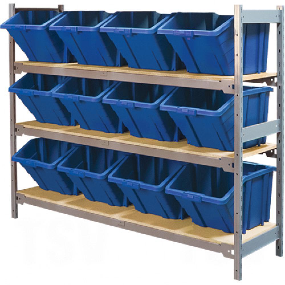 Wide Span Shelving with Jumbo Plastic Bins