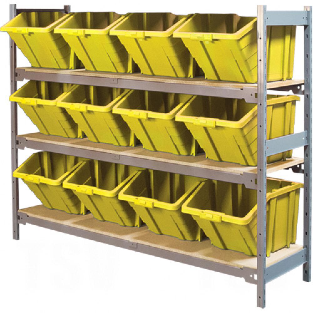 Wide Span Shelving with Jumbo Plastic Bins