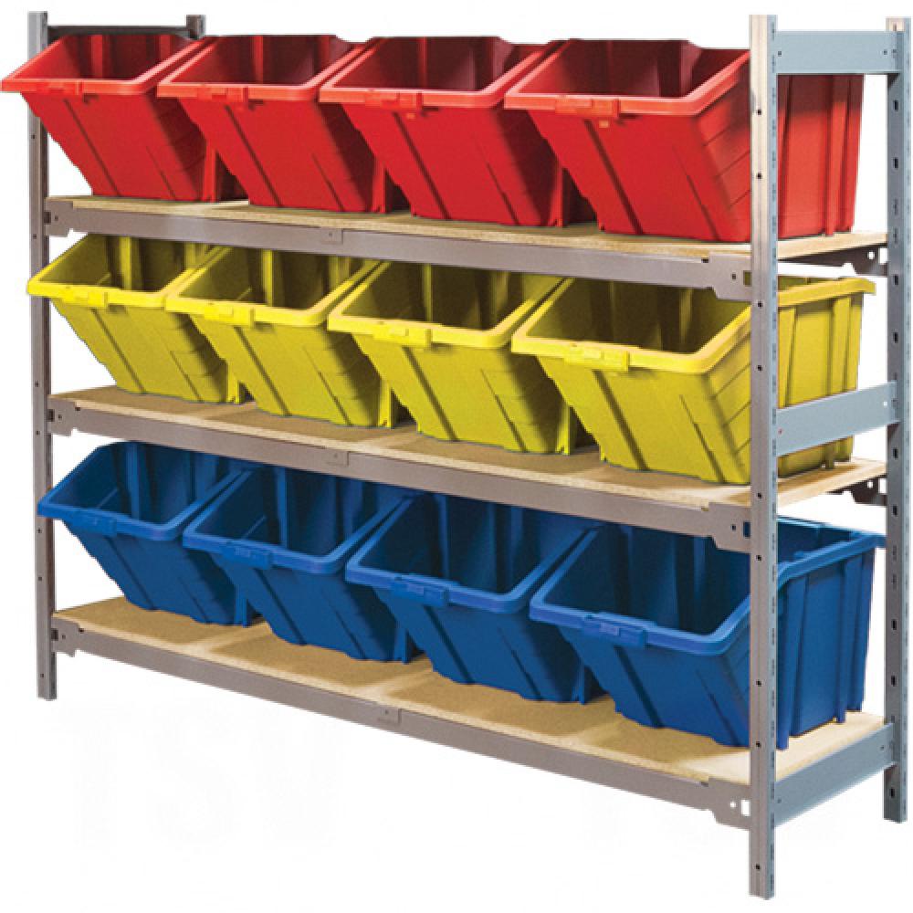 Wide Span Shelving with Jumbo Plastic Bins