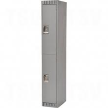 Kleton FN463 - LOCKER, ASSEMBLED,2 TIER,1 BANK, 12X18X72 GREY