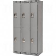 Kleton FN465 - LOCKER, ASSEMBLED,2 TIER,3 BANK, 36X18X72 GREY