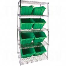 Kleton RL825 - Heavy-Duty Wire Shelving Units with Storage Bins