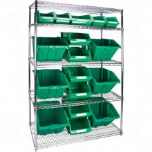 Kleton RL837 - Heavy-Duty Wire Shelving Units with Storage Bins