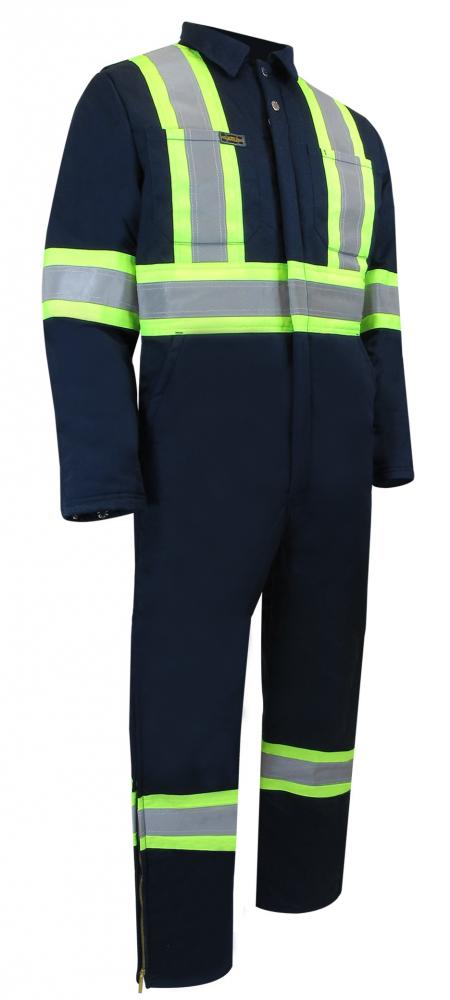 INSULATED COVERALL WITH ZIPPER ON THE LEGS AND REFLECTIVE STRIPES