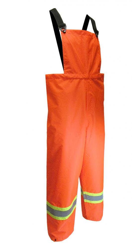 OXFORD POLYESTER BIB PANTS WITH REFLECTIVE STRIPES