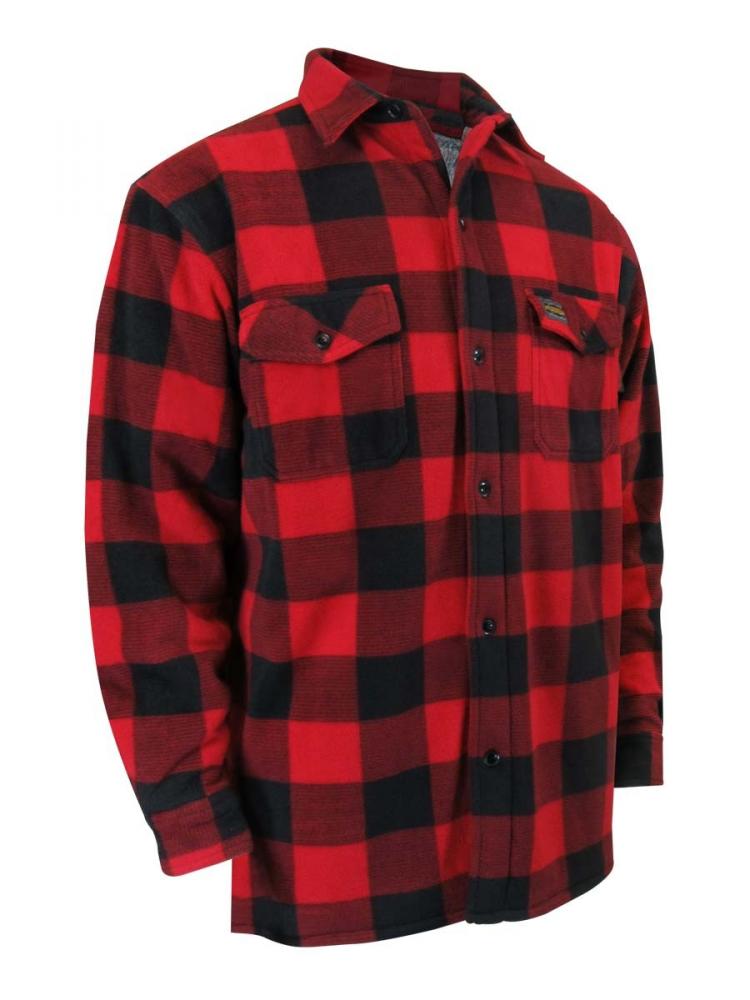 POLAR FLEECE SHIRT LINED WITH SHERPA. REGULAR PLASTIC BUTTONS