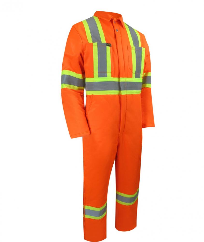 INSULATED COVERALL WITH ZIPPER ON THE LEGS AND REFLECTIVE STRIPES