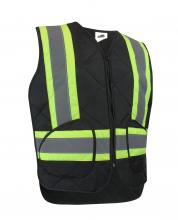 Jackfield 70-225R-B-XL - QUILTED NYLON FREEZER VEST WITH REFLECTIVE STRIPES