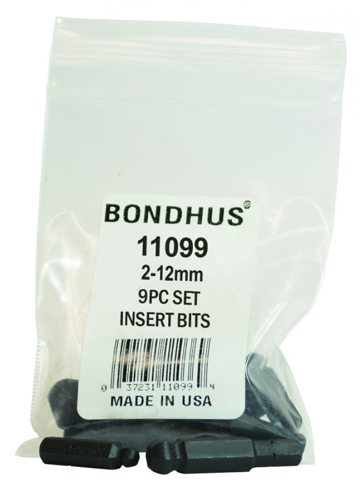 BONDHUS 9PC (2 - 12M) BALLPOINT INSERT BIT SET