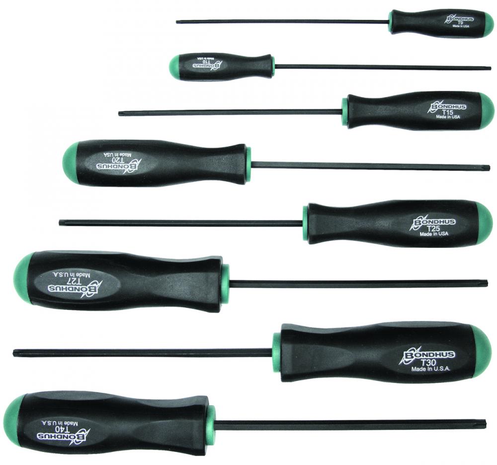 BONDHUS 8PC TR SCREWDRIVER SET (TR9 - TR40)