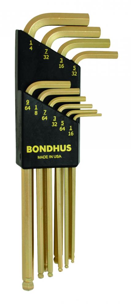 BONDHUS 10PC (1/16 - 1/4) GOLDGUARD™ BPT KEY SET