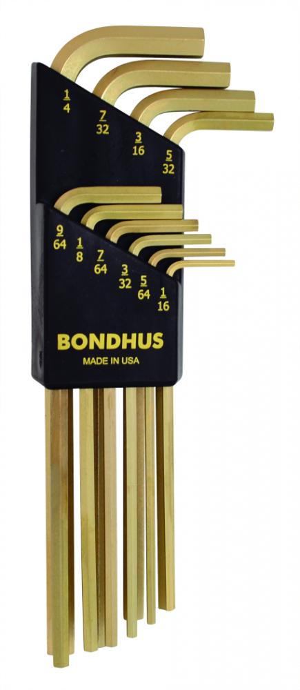 BONDHUS 10PC (1/16-1/4) GOLDGUARD™ L KEY SET