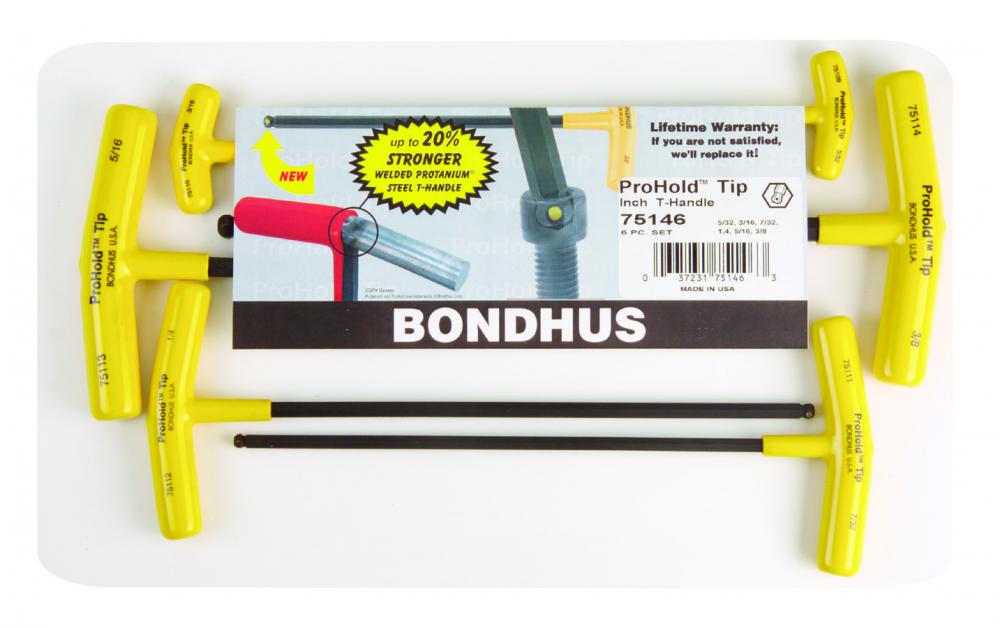 BONDHUS 6PC PROHOLD® BPT T-HANDLE SET (5/32 - 3/8)