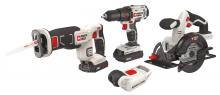 Porter Cable PCCK616L4 - 20V MAX Lithium Drill / Compact Circ/ Recip/ Light (1.3 Amp Black Batteries)