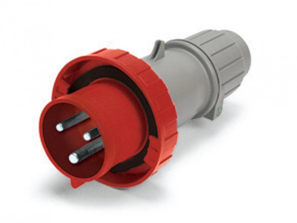 IP44 PLUG 30A  480VAC  2P 3W  SPLASHPROOF