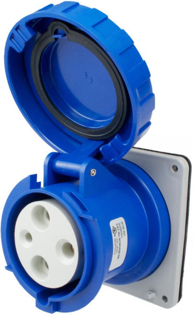 IP67 RECEPTACLE 60A  250VDC  2P 3W  WATERTIGHT