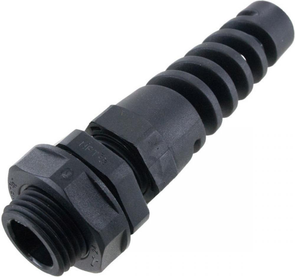 FLEX CONN .375in NPT  .15-.32in  BLACK c/w O-ring and locknut