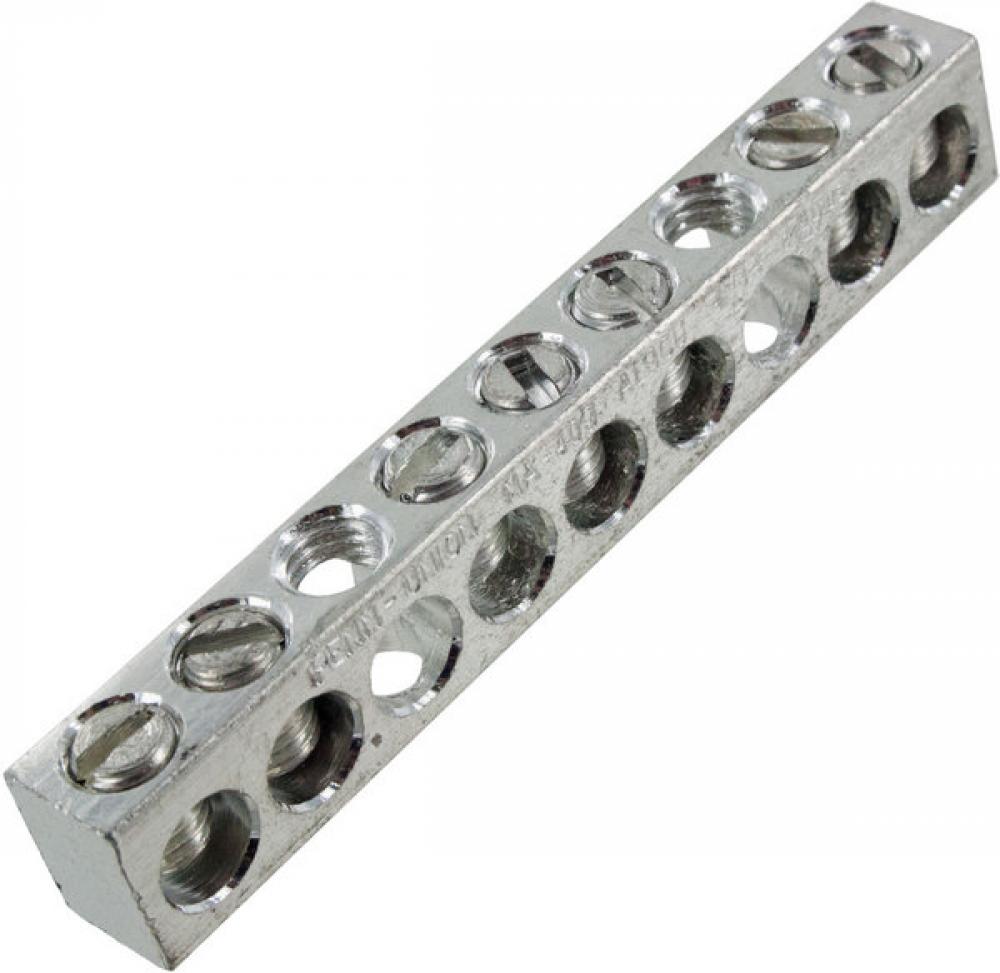 Aluminum Neutral bar, Tin Plated, 14-4 awg Copper and Aluminum, 7 circuits