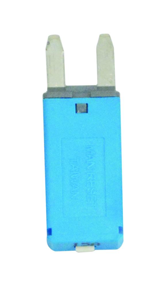 CIRCUIT BREAKER MANUAL RESET MINI BLADE 15A BLUE