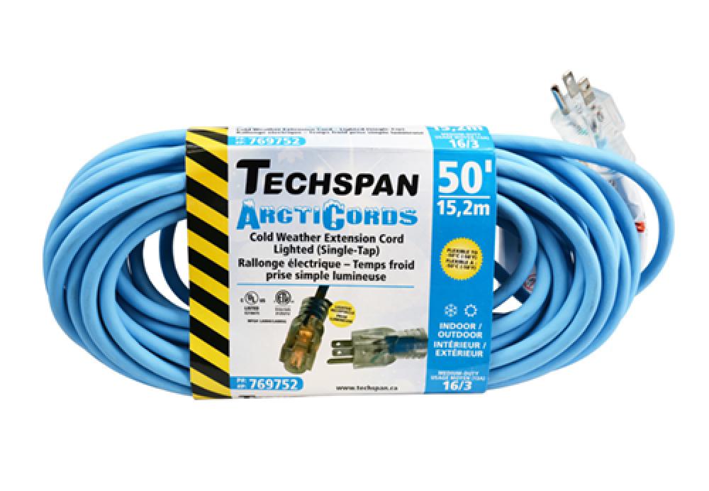 EXTENSION CORD COLD WTHR 1TAP BLUE 16/3 50FT