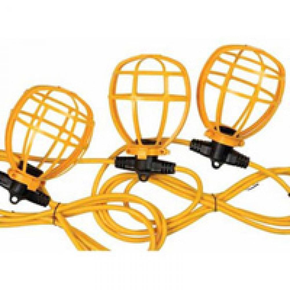 100ft String Light- 10 Lights-Plastic Guard -14/2 SJTW-15A-Yellow