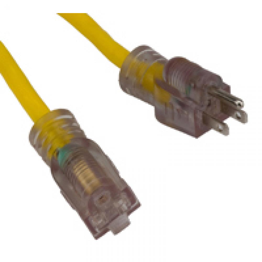 OFFER 76975725ft Cord-Single Tap-Lighted Ends-14/3 SJTW-15A-Yellow