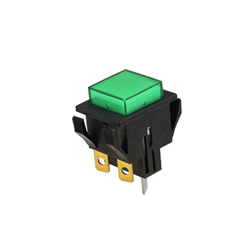 Switch Push Button On Off Spst Square Green 10A