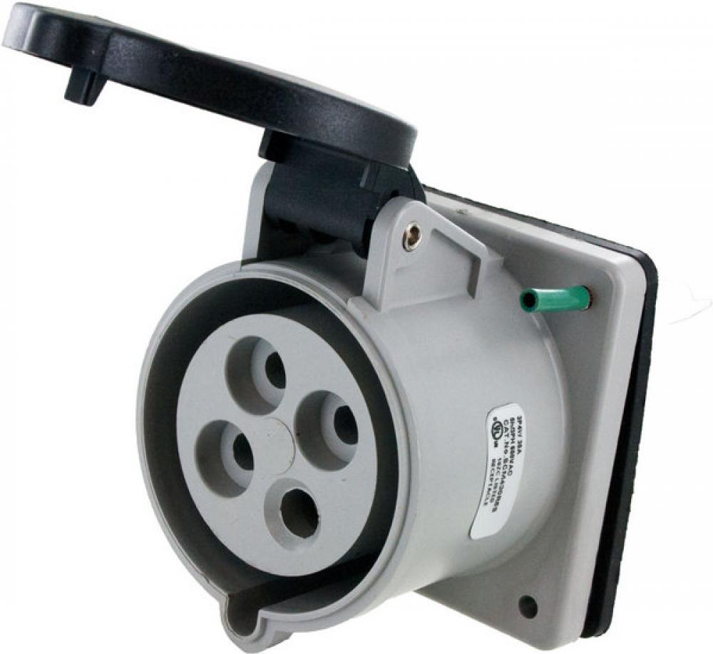 IP44 RECEPTACLE 30A  3phase 600VAC  3P 4W  SPLASHPROOF