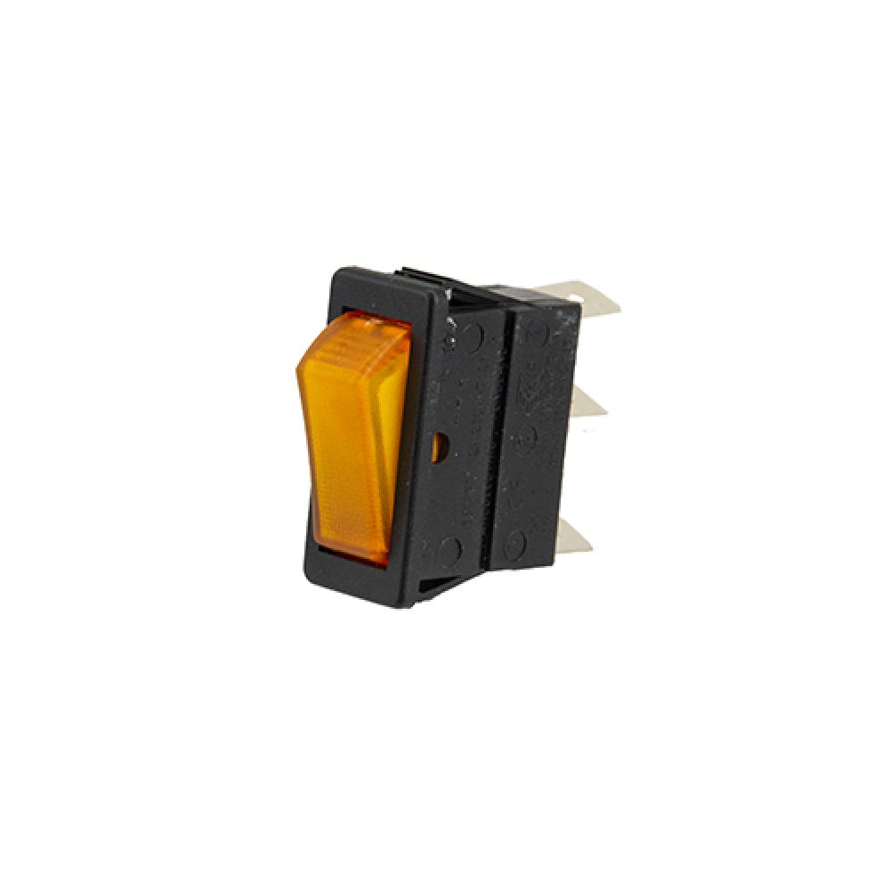 Switch Rocker Spst Quick Connect 15A Amber 12V