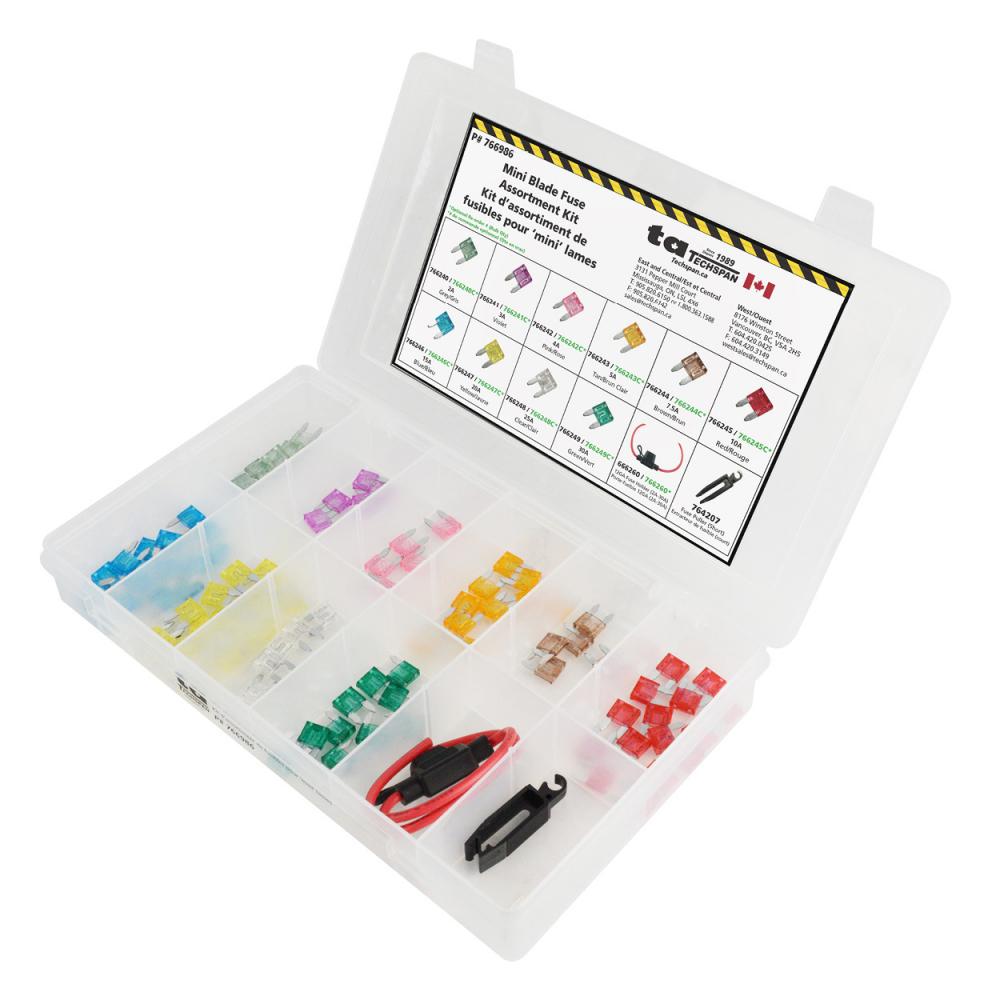 92PC Mini Blade Fuse Assortment Kit - (Mini Flip Kit Series)