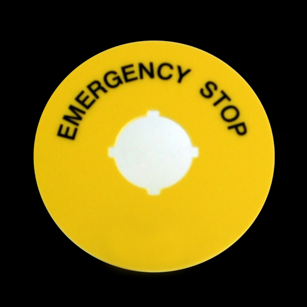 EMERGENCY STOP LABEL FOR P/B